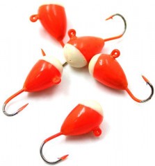 Мормышка Яман капля с ушком., цв.04, с фосф. пяткой, d 5, вес 0,9 г (уп.5 шт.)