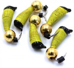 Мормышка вольф. безнасадочная Яман Ручейник №6, d-2.5 мм, L-8.5 мм, вес 0,90 гр., латунный шар,  ц