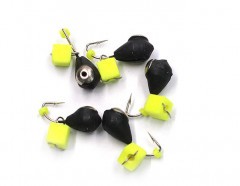 Мормышка вольф. безнасадочная Яман Капля с отв. с коронкой из никеля, d-4 мм, вес 1,1 г, с жёлтым