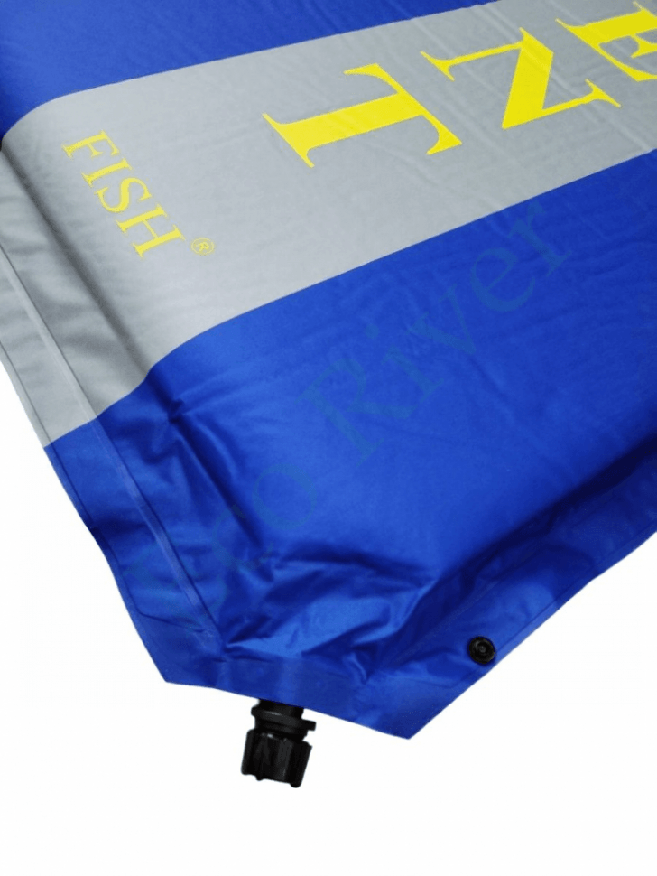 Коврик самонадувной President Fish 5см 8805001 с подголов. синий/серый (192*66)