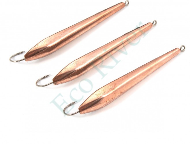 Блесна вертикальная Яман Лодочка большая,размер 60 мм, вес 9,5 г, цвет медь (уп.3 шт.)/150/