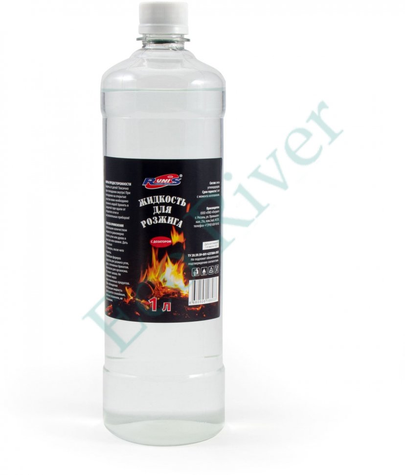 Жидкость для розжига костра RUNIS с дозатором, 1л/12/
