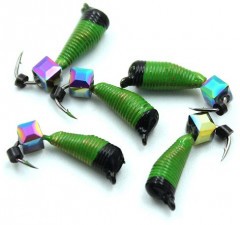 Мормышка вольф. безнасадочная Яман Ручейник №6, d-2.5 мм, L-8.5 мм, вес 0,90 гр., кубик, цв. салат