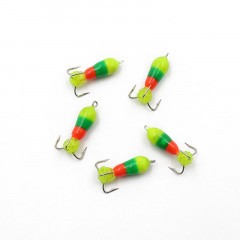 Мормышка вольф. безнасадочная Яман Черт с петлей (длинный) Светофор, d-4 мм, вес 1,5 г, подвеска и