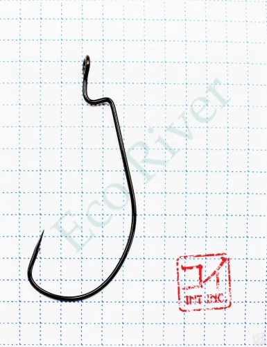 Крючок KOI WIDE RANGE WORM, размер 4/0 (INT), цвет BN, офсетный (10 шт.)/75/