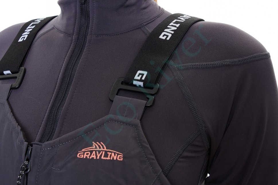 Ангара женский костюм для рыбалки GRAYLING, зимний -35, графит, лосось