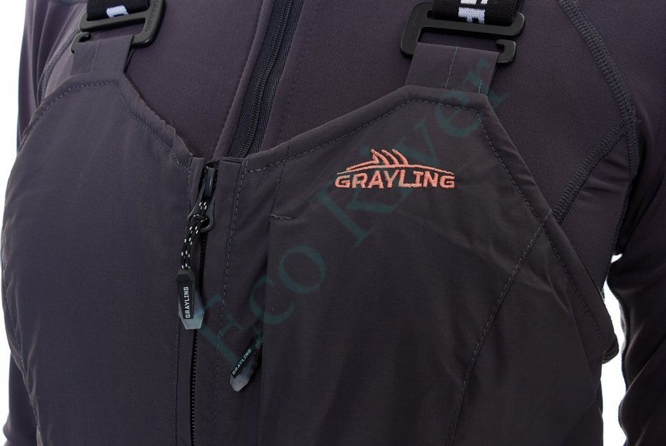 Ангара женский костюм для рыбалки GRAYLING, зимний -35, графит, лосось