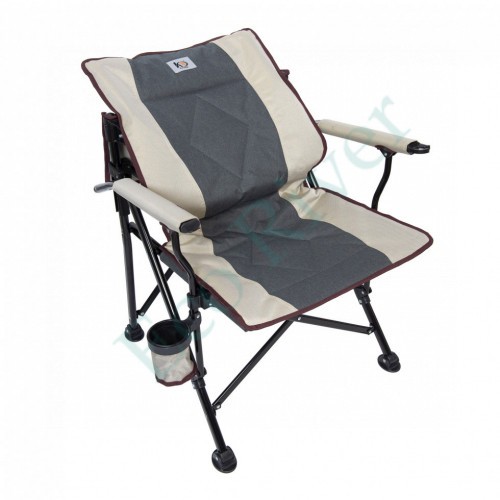 Кресло складное Condor с подлокотниками с наклонной спинкой р. 53*66*44 см, цвет светло/темно-серый