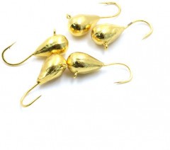 Мормышка вольфрамовая Яман  Капля с ушк, р.5,вес 1,90,цв.золото(уп.5 шт.)