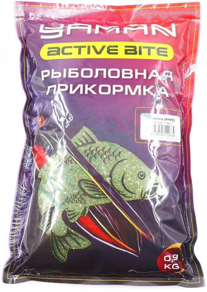 Прикормка Yaman Active Bite Карась (анис), цв. зелёный, 900 г/15/