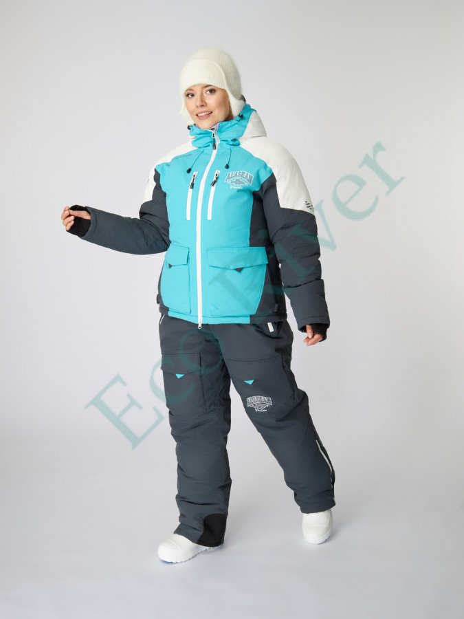 Костюм зимний Alaskan Vanda женский M бел/голуб/сер (куртка+полукомбинезон)