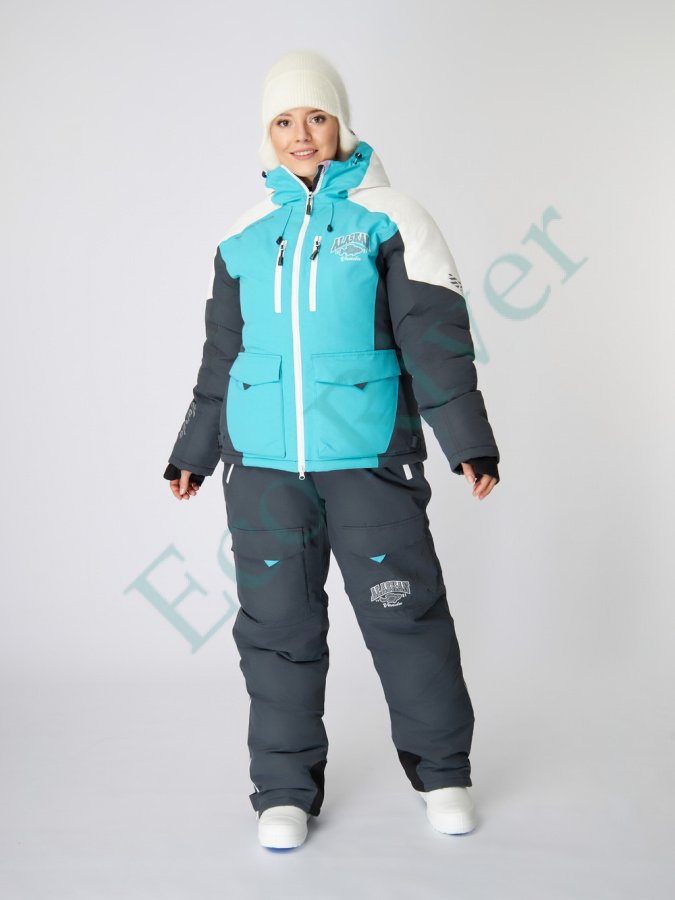 Костюм зимний Alaskan Vanda женский M бел/голуб/сер (куртка+полукомбинезон)