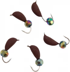 Мормышка безнасад. Яман Банан матовый шоколад, d-4 мм, вес 1 г, кристалл хамелеон (уп.5 шт)