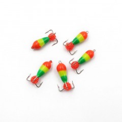 Мормышка вольф. безнасадочная Яман Черт с петлей (длинный) Светофор, d-4 мм, вес 1,5 г, подвеска и