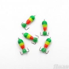 Мормышка вольф. безнасадочная Яман Черт с петлей (длинный) Светофор, d-4 мм, вес 1,5 г, подвеска и