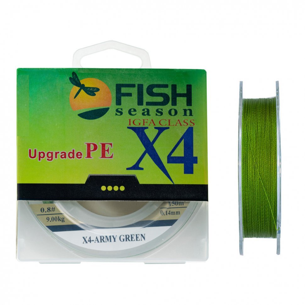 Леска плетёная Fish Season X4 0.18 150м зел.