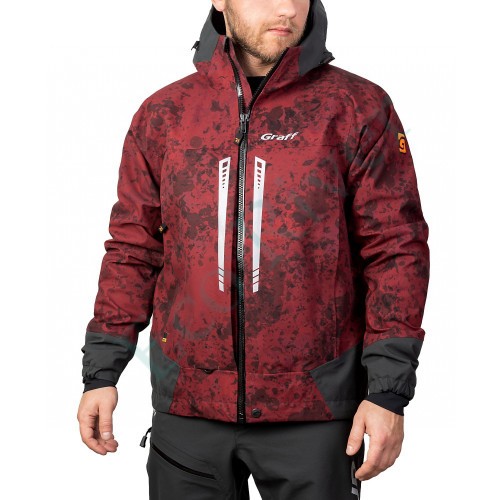 Костюм рыболовный Graff демисезонный размер M/182-188 (Bratex 20000, бордовый камо)