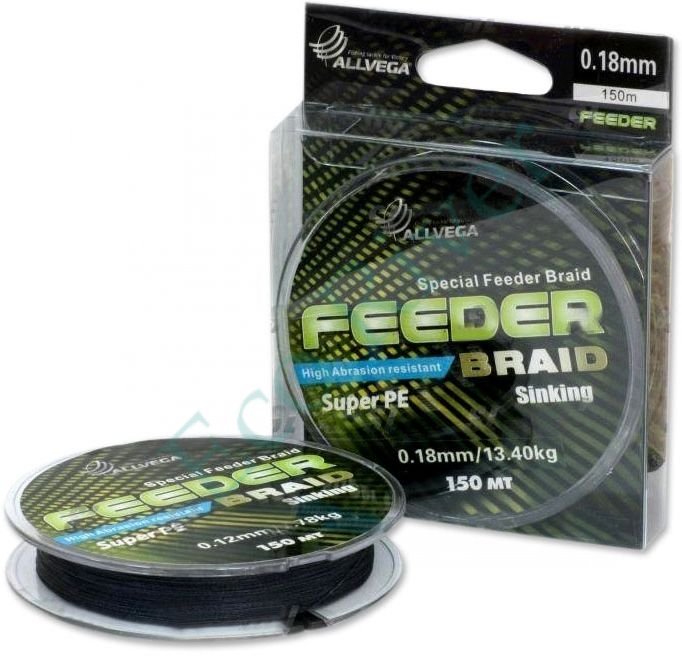 Леска плетёная Allvega Feeder Braid темно-сер. 0.08 150м