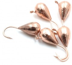 Мормышка вольфрамовая Яман  Капля с ушк, р.5,вес 1,90,цв.медь(уп.5 шт.)