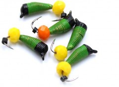 Мормышка вольф. безнасадочная Яман Ручейник №6, d-2.5 мм, L-8.5 мм, вес 0,90 гр., кристалл желтый,