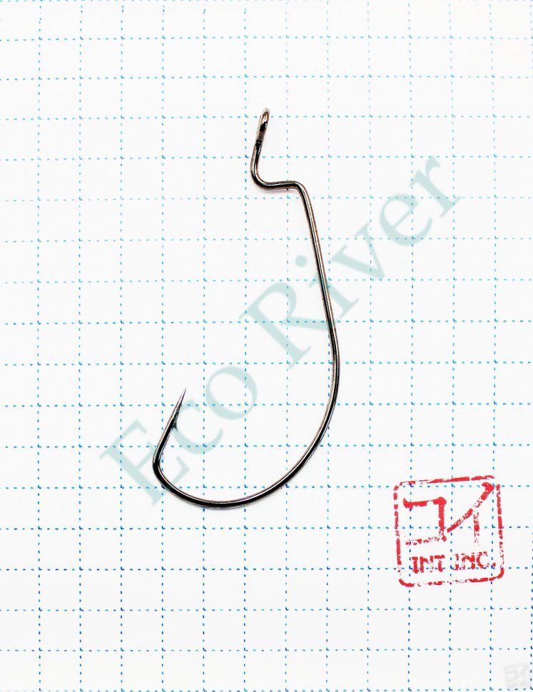 Крючок KOI WIDE RANGE WORM, размер 2/0 (INT), цвет BN, офсетный (10 шт.)/75/