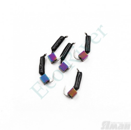 Мормышка безнасадочная Яман Гвоздекубик черный, d-2 мм, вес 0,45 г, кубик хамелеон (уп. 5 шт.)