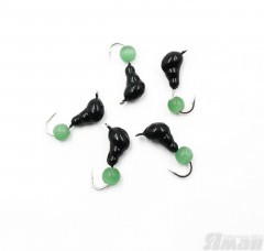 Мормышка безнасадочная Яман Муравей с ушком, вес 0,8 г, кошачий глаз (уп. 5 шт.)