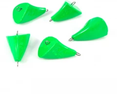 Груз Пуля-эксцентрик окрашенный разборный Яман (5 шт.) - 44 гр., зелёный/125/