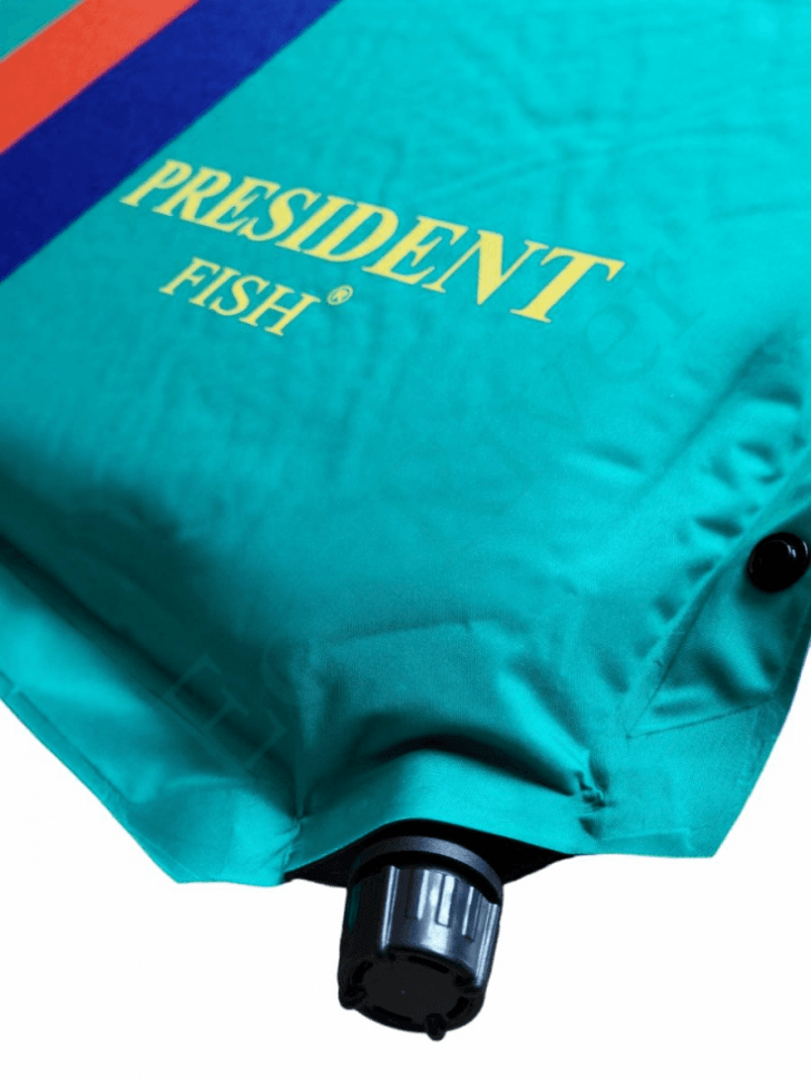 Коврик самонадувной President Fish 5см 8805006 с подголов. бирюз. (192*66)