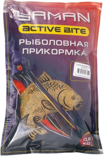 Прикормка Yaman Active Bite Карп (мёд), цв. жёлтый, 900 г/15/