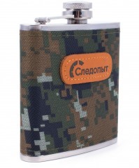 Фляжка Следопыт, в оплетке из oxford camo pixel, 180 мл/100/