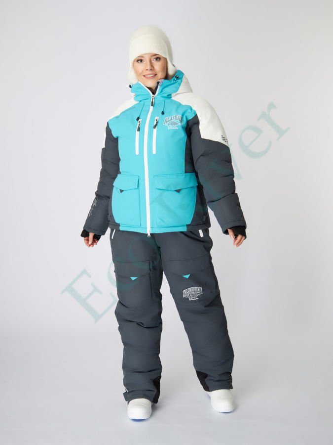 Костюм зимний Alaskan Vanda женский XXL бел/голуб/сер (куртка+полукомбинезон)