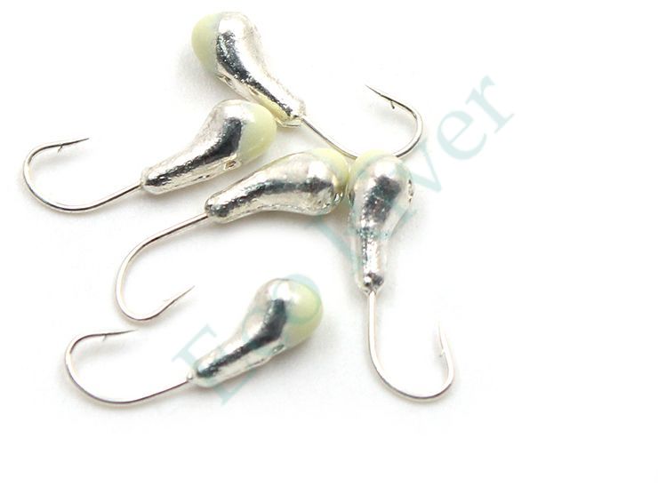 Мормышка Яман уралка с отв.,цв.SILVER PLATED, с фосф. пяткой, d 4, вес 0,5 г (уп. 5 шт.)