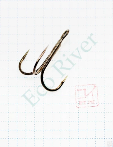 Крючок KOI ROUND TREBLE, размер 2/0 (INT), цвет BN, тройник (5 шт.)/23/