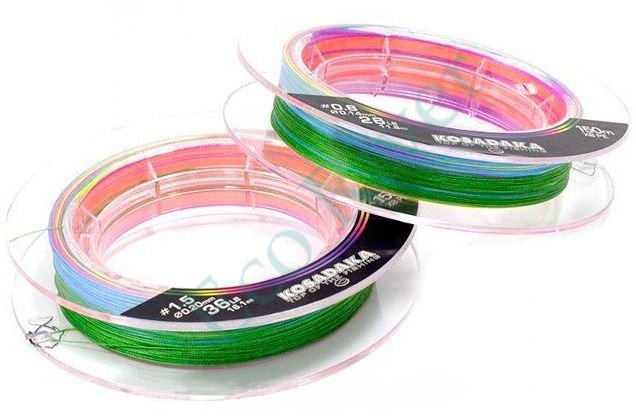 Леска плетёная Kosadaka Super PE X8 multicolor 0.18 150м