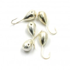 Мормышка Яман капля с отв.,цв.SILVER PLATED, d 4, вес 0,45 г (уп. 5 шт.)