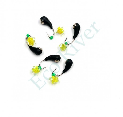 Мормышка вольф. безнасадочная Яман Уралка с отв. с коронкой из никеля, d-3 мм, вес 0,6 г, подвеска