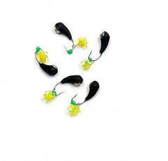 Мормышка вольф. безнасадочная Яман Уралка с отв. с коронкой из никеля, d-3 мм, вес 0,6 г, подвеска