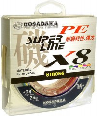 Леска плетёная Kosadaka Super PE X8 multicolor 0.20 150м