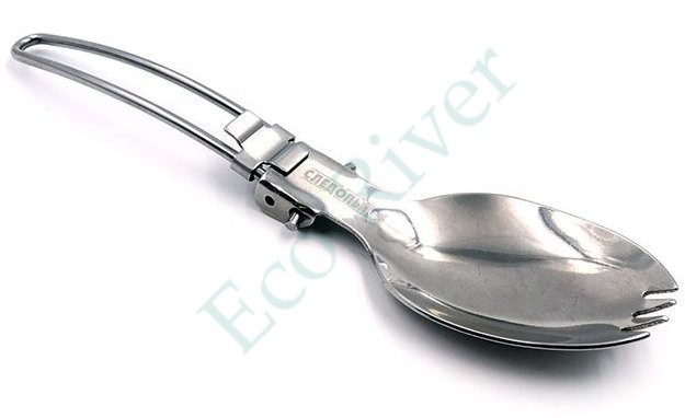 Ложка складная походная Следопыт, нерж. (ложка-вилка), в чехле/100/