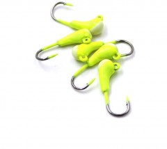 Мормышка Яман уралка с ушком., цв.01, с фосф. пяткой, d 3, вес 0,3 г (уп.5 шт.)