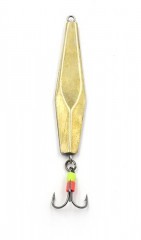 Блесна вертикальная Яман Торпедка Курского с тройником,размер 50мм,вес 8,5г,цвет никель/латун/150/