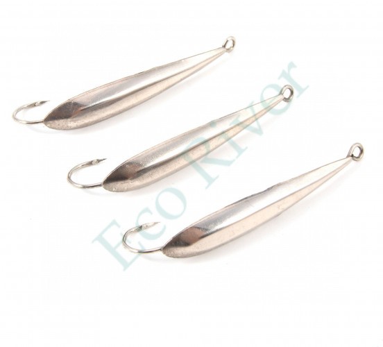 Блесна вертикальная Яман Лодочка малая,размер 37 мм, вес 4 г, цвет никель (уп.3 шт.)/150/