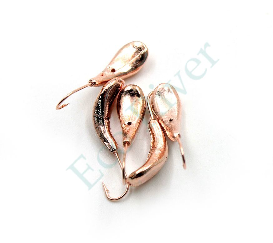 Мормышка Яман Комар с отв., цв.COPPER PLATED, р.4, вес 0,5 г (уп. 5 шт.)