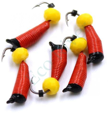 Мормышка вольф. безнасадочная Яман Ручейник №7, d-2.5 мм, L-9.5 мм, вес 1,00 гр., кристалл желтый,