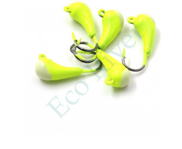 Мормышка Яман уралка с ушком., цв.01, с фосф. пяткой, d 4, вес 0,6 г (уп.5 шт.)