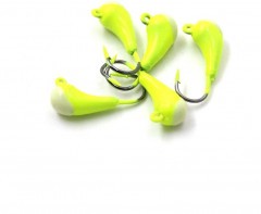 Мормышка Яман уралка с ушком., цв.01, с фосф. пяткой, d 4, вес 0,6 г (уп.5 шт.)