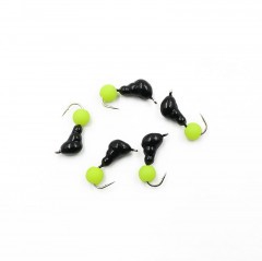 Мормышка безнасадочная Яман Муравей с ушком, вес 0,6 г,  шарик желтый неон (уп. 5 шт.)