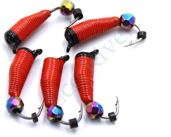 Мормышка вольф. безнасадочная Яман Ручейник №7, d-2.5 мм, L-9.5 мм, вес 1,00 гр., кристалл хамелео