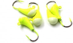 Мормышка Яман уралка с ушком., цв.01, с фосф. пяткой, d 5, вес 1,0 г (уп.5 шт.)